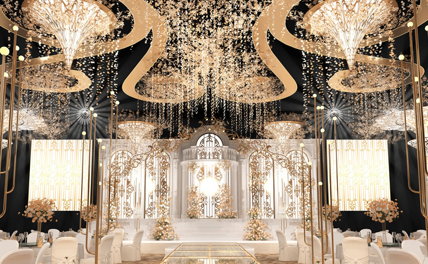 伊宁市花木兰喜事汇金色大厅效果展示